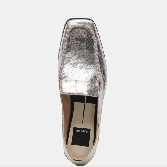 NEW DOLCE VITA Leather Beny Dress Flats in silver for women 825 3t2 - Picture 13 of 17